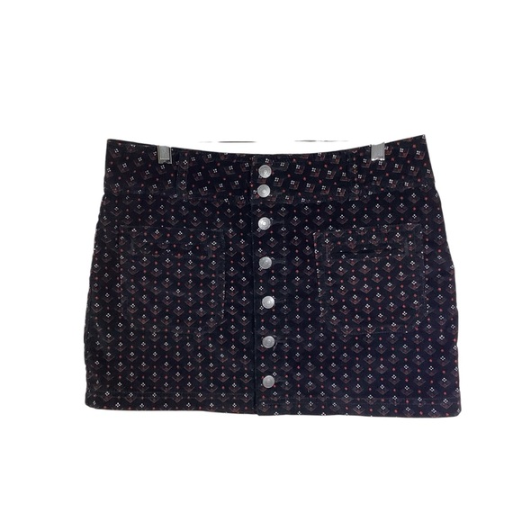 We The Free Dresses & Skirts - We The Free Black Patterned Corduroy Mini Skirt